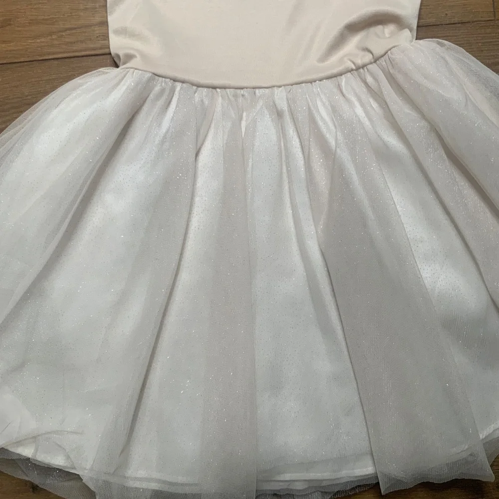 Sparkly Sequin Bodice Dress Cream and Silver Never Worn Tulle Underskirt